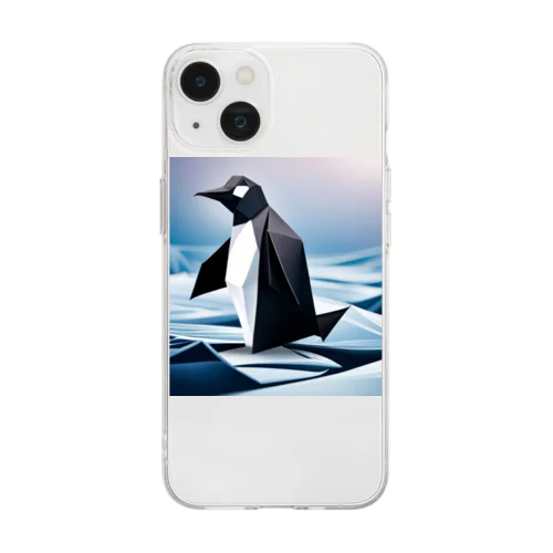 ペンギン（折り紙風） Soft Clear Smartphone Case