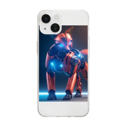 「忠誠の影：キツネロボットの物語」 ： "Shadow of Loyalty: The Tale of the Kitsune Robot" Soft Clear Smartphone Case