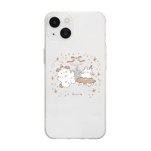 ちゃぷもちのクリスマス(ナチュラル) Soft Clear Smartphone Case