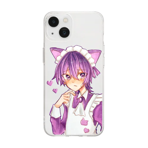 むらさきメイド Soft Clear Smartphone Case