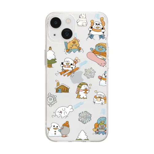 スキー場(透明) Soft Clear Smartphone Case