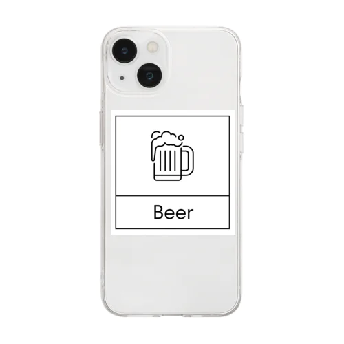 四角におさまるBeer Soft Clear Smartphone Case