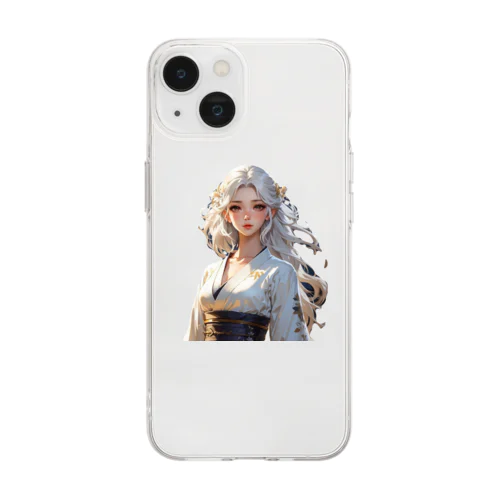 Art和服美女！ Soft Clear Smartphone Case