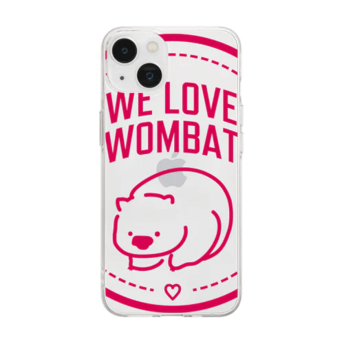 We Love WOMBAT（STAMP) Soft Clear Smartphone Case