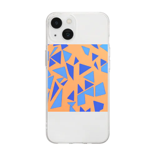 teal orange Soft Clear Smartphone Case