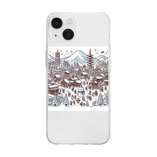 雪の花火 Soft Clear Smartphone Case