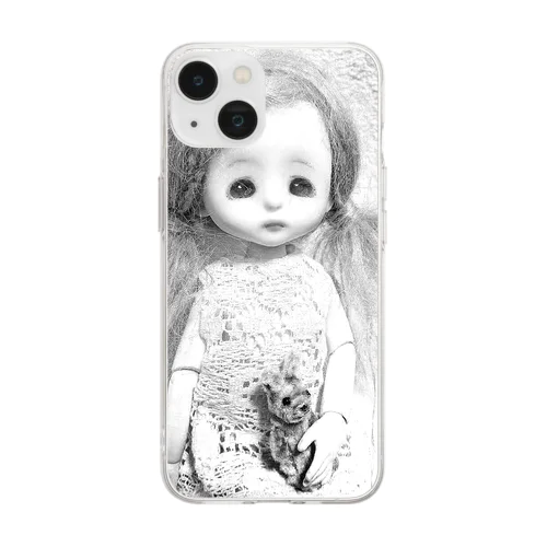 モノクロセンジュちゃん Soft Clear Smartphone Case