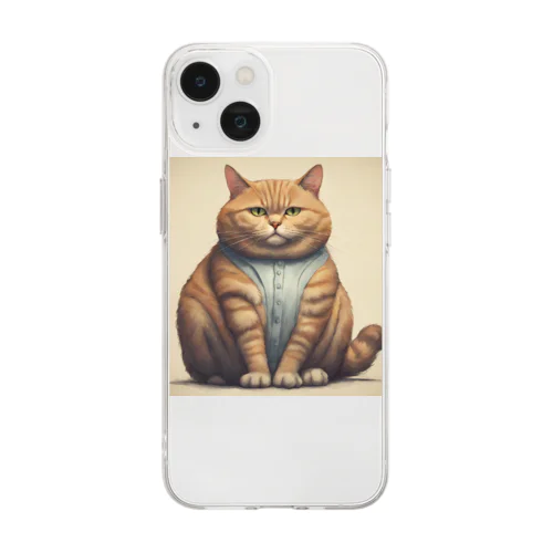 ぽっちゃり猫 Soft Clear Smartphone Case