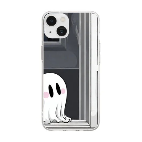 ひょっこりおばけ Soft Clear Smartphone Case