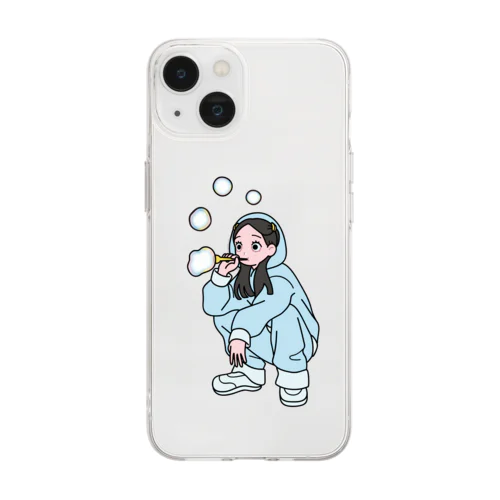 ソフトクリアスマホケース「RISA」【SAYARISA×hoppeコラボアイテム】 Soft Clear Smartphone Case