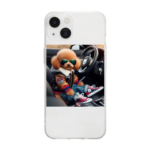 トイプードルのひかるくん(車でドライブバージョン) Soft Clear Smartphone Case