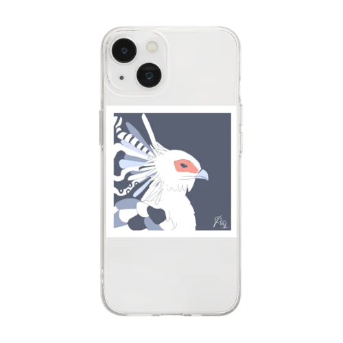 蛇喰鷲 ヘビクイワシ [ #珠鶏雑貨 ] Soft Clear Smartphone Case