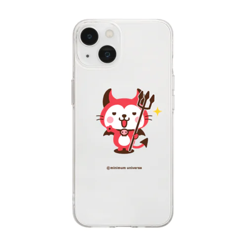 デビねこくんスマホケース Soft Clear Smartphone Case