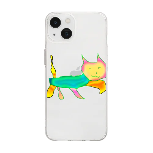 覚醒した 猫マン２ Soft Clear Smartphone Case