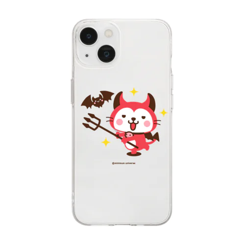 デビねこくんとコウモリさんスマホケース Soft Clear Smartphone Case