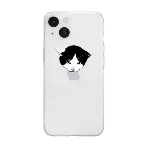 懐いてないねこ（ラク太郎） Soft Clear Smartphone Case