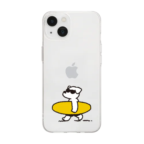 サーファー犬 Soft Clear Smartphone Case