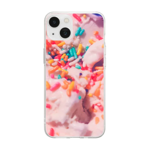 カラフルチョコスプレー Soft Clear Smartphone Case