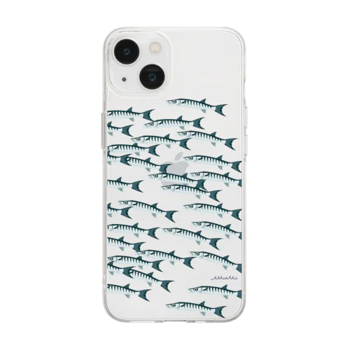 魚の群れ タツカマス/ブラックフィンバラクーダ Soft Clear Smartphone Case