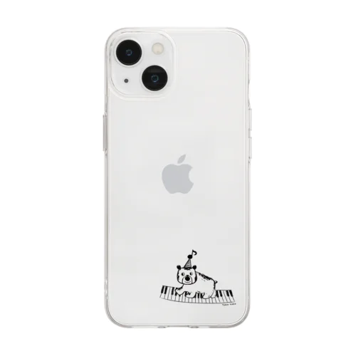 とことこくまさんグラス Soft Clear Smartphone Case