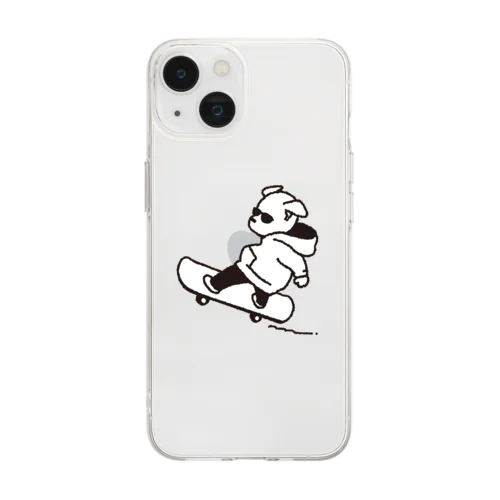 スケボー犬 Soft Clear Smartphone Case