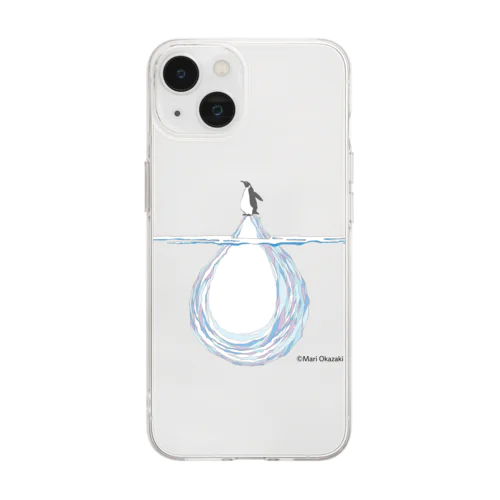 すずしいペンギンさん Soft Clear Smartphone Case