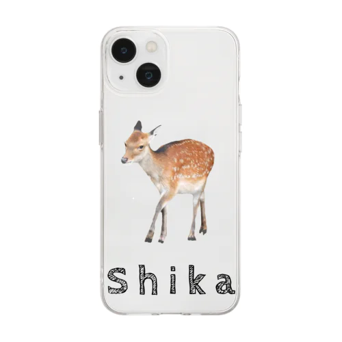 シカのおさんぽ Soft Clear Smartphone Case