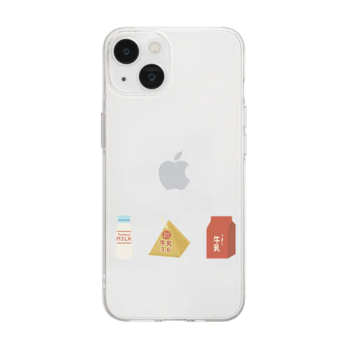 牛乳三種-雑貨 Soft Clear Smartphone Case
