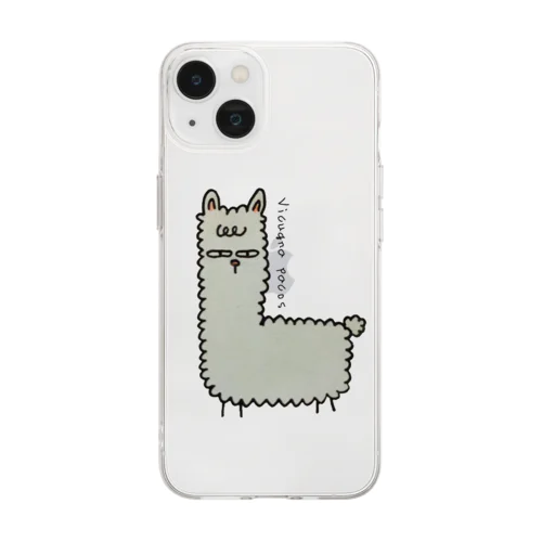 『Vicugna pacos』＝アルパカ Soft Clear Smartphone Case