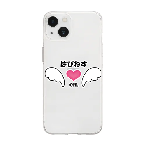 はぴねすチャンネルロゴグッズ Soft Clear Smartphone Case