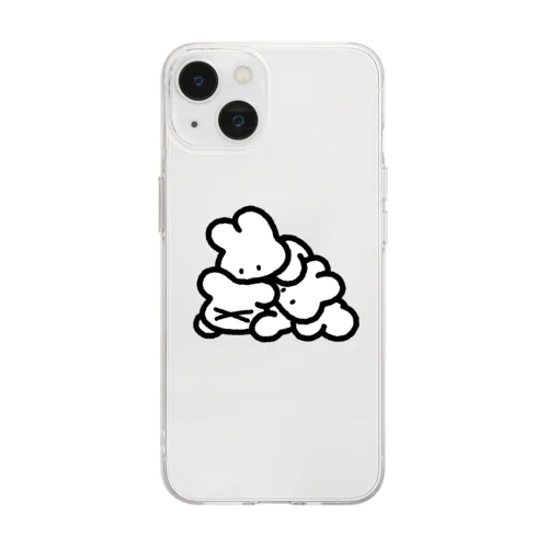 ぺしょってなった うさちゃん Soft Clear Smartphone Case