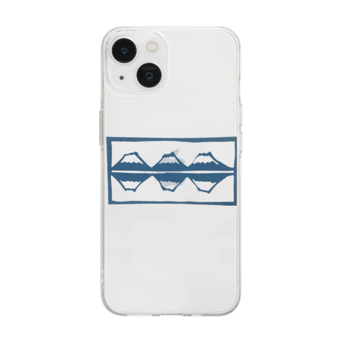 母が切り取った富士山(逆さ富士version) Soft Clear Smartphone Case