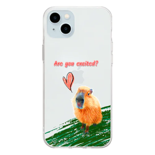 ワクワク...カピバラさん Soft Clear Smartphone Case