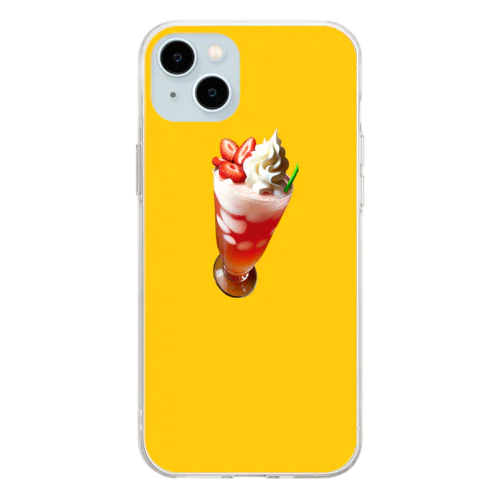 生クリームイチゴスマホケース Soft Clear Smartphone Case