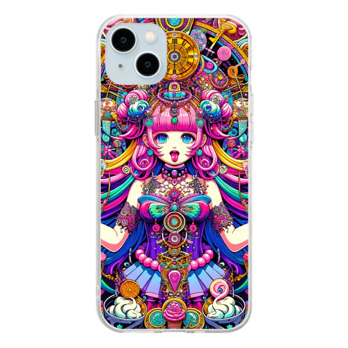 愛の桃源郷🍑スイーツ女神🍰09.カーリー母さんアイスクリーム擬態 Soft Clear Smartphone Case