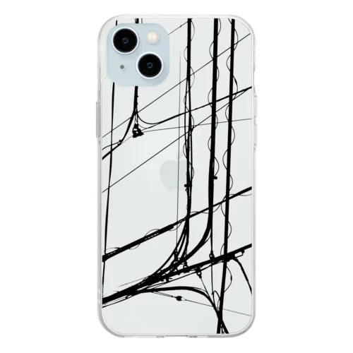 電線1 Soft Clear Smartphone Case