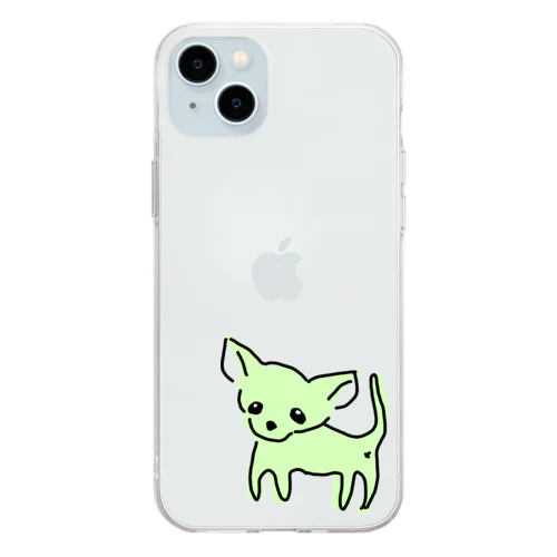 ゆるチワワ（グリーン） Soft Clear Smartphone Case