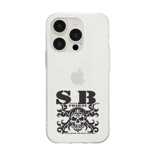 SKULL&BONE TRIBAL BLK Soft Clear Smartphone Case