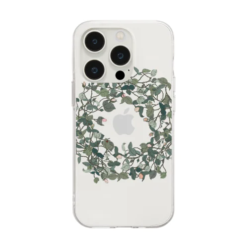 ピンクローズ　 Soft Clear Smartphone Case