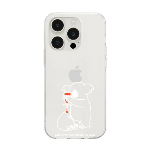 コアラケチャップキウイ(白) Soft Clear Smartphone Case