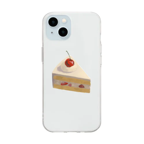 ケーキ Soft Clear Smartphone Case