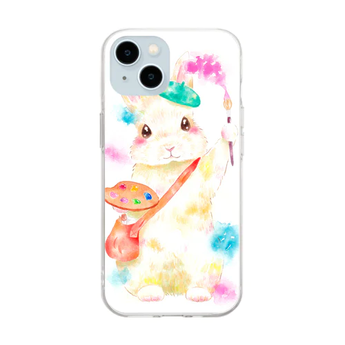 絵描き屋のキキくん Soft Clear Smartphone Case