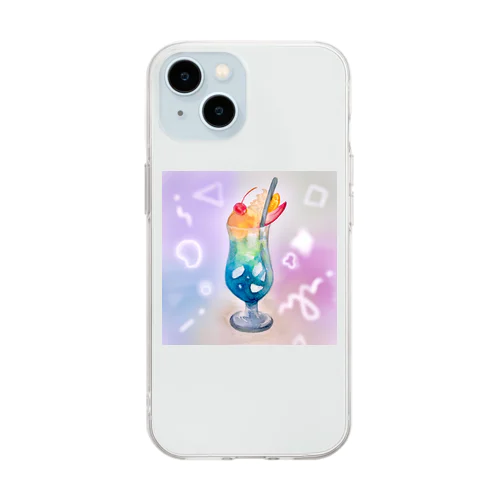 メロンソーダ Soft Clear Smartphone Case