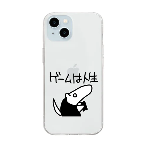 ゲームは人生 Soft Clear Smartphone Case