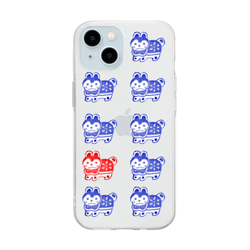 張子犬はんこ Soft Clear Smartphone Case