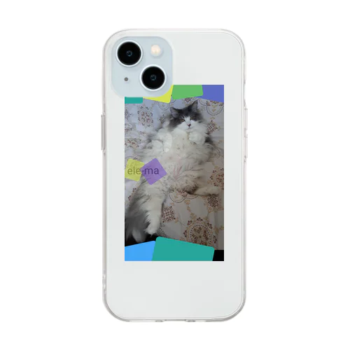 ele-ma++　　　　ノルウェージャンフォレストキャット　猫　かわいい Soft Clear Smartphone Case