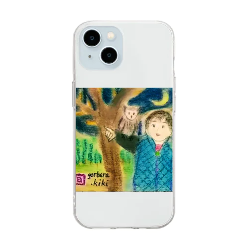 いおちゃん＆フクロウくん Soft Clear Smartphone Case