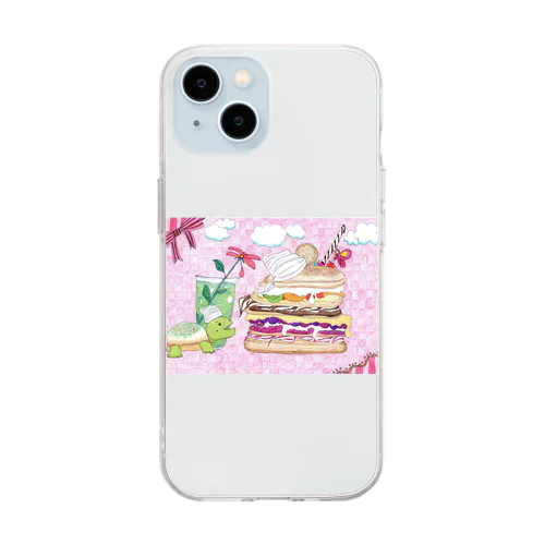 かめろんぱんけーき Soft Clear Smartphone Case