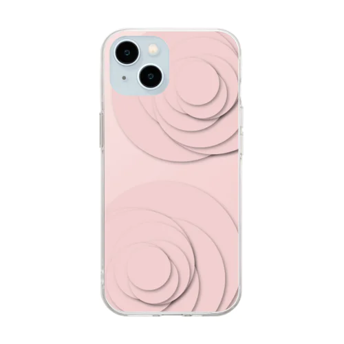 Circles  -rose- Soft Clear Smartphone Case