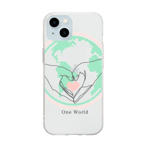 One World これから地球は変わる Soft Clear Smartphone Case